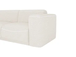 Clearance Vente-unique Sofá de canto esquerdo tecido bouclé branco BLIMORO Marfim