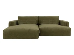 Vente-unique Sofá de canto esquerdo tecido chenille verde COLYSIA^ Sofá