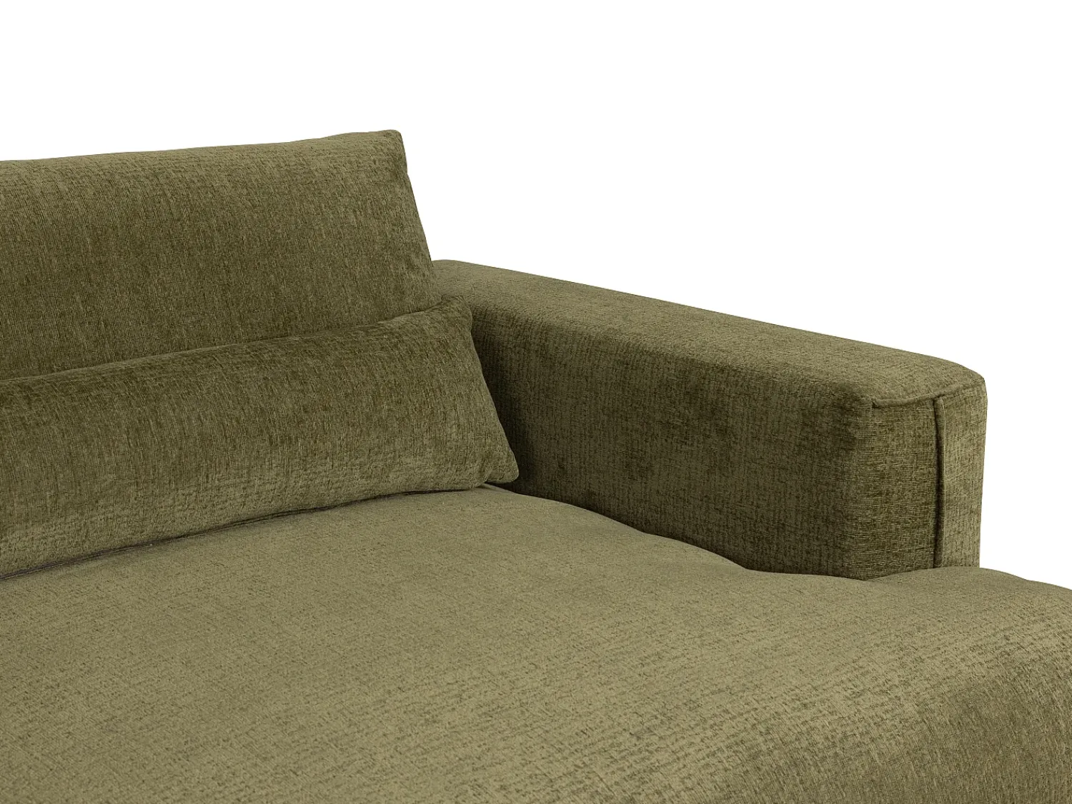 Vente-unique Sofá de canto esquerdo tecido chenille verde COLYSIA^ Sofá