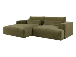 Vente-unique Sofá de canto esquerdo tecido chenille verde COLYSIA^ Sofá