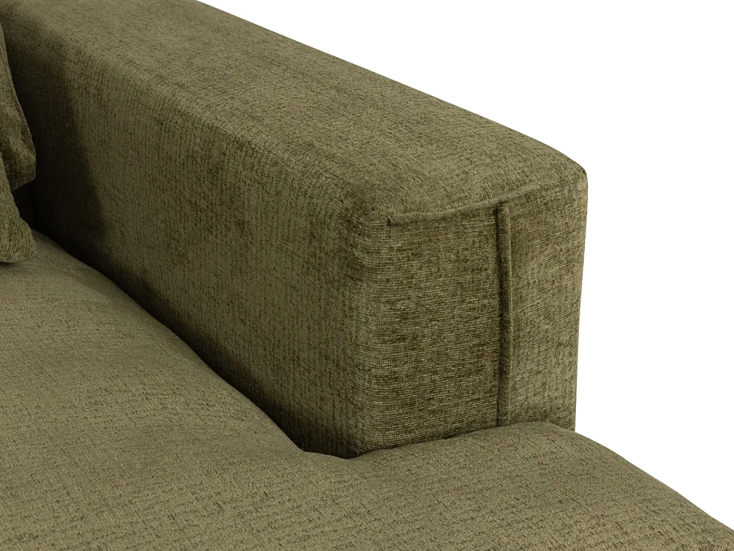 Vente-unique Sofá de canto esquerdo tecido chenille verde COLYSIA^ Sofá