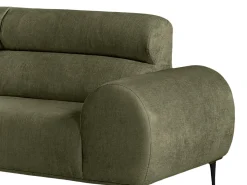 Vente-unique Sofá de canto esquerdo tecido chenille cor verde 5 lugares MALIADA^ Sofá