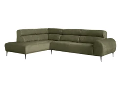 Vente-unique Sofá de canto esquerdo tecido chenille cor verde 5 lugares MALIADA^ Sofá
