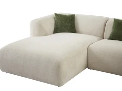 Sofá*Vente-unique Sofá de canto esquerdo tecido estilo contemporâneo TANCAVO Bege