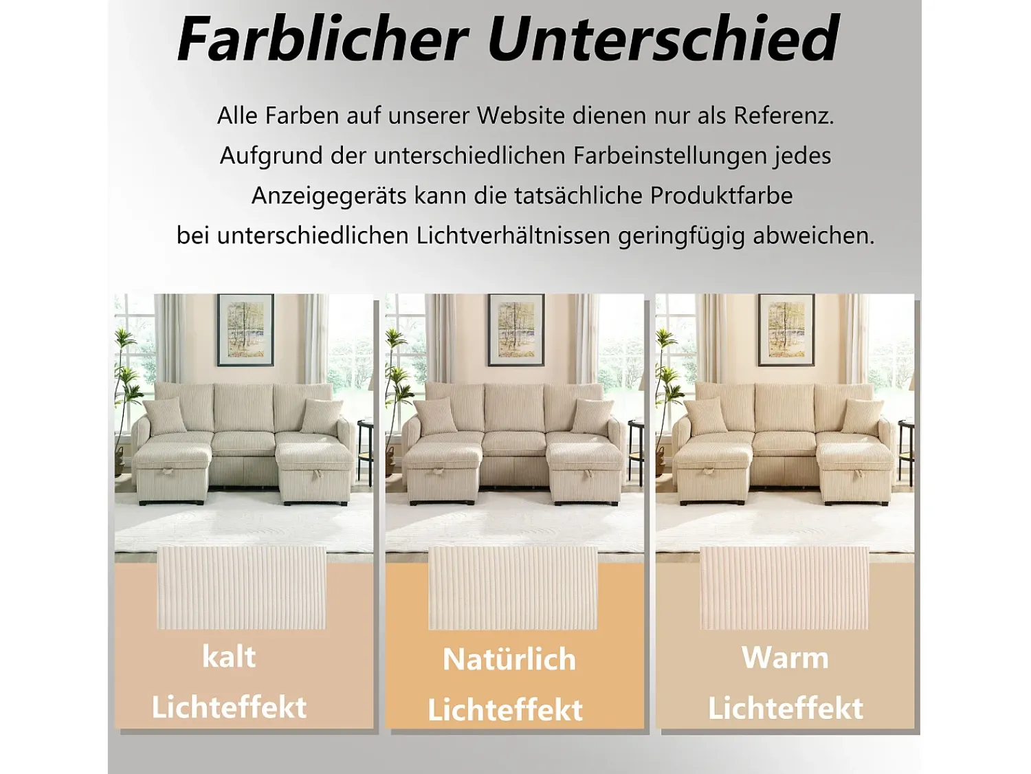 Sofá*Merax Sofá de canto estofado - 188 x 82 x 86 cm - 3 lugares - 2 apoios para os pés com armazenamento + 2 gavetas - veludo - cinza Bege
