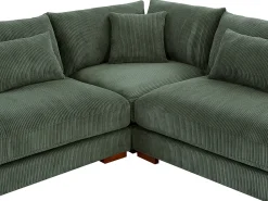 Sofá*Vente-unique Sofá de canto grande panorâmico veludo canelado SPERONE de Pascal Morabito Verde