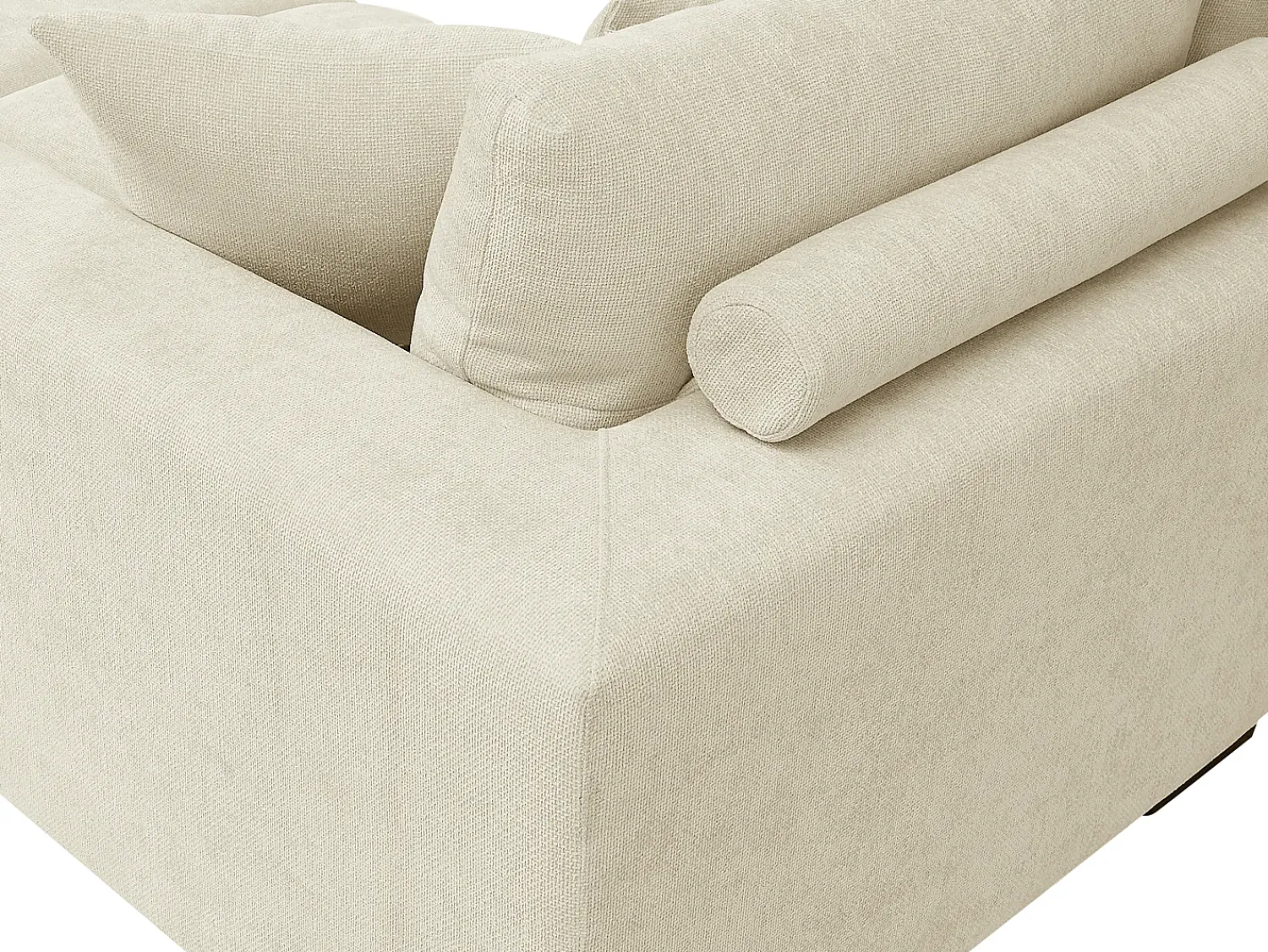 Sofá|Vente-unique Sofá de canto grande tecido efeito acolchoado estilo design BERENIA Bege