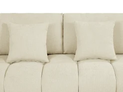 Sofá|Vente-unique Sofá de canto grande tecido efeito acolchoado estilo design BERENIA Bege