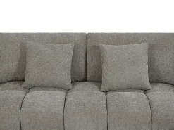 Sofá|Vente-unique Sofá de canto grande tecido cinza efeito acolchoado estilo design BERENIA Cinzento