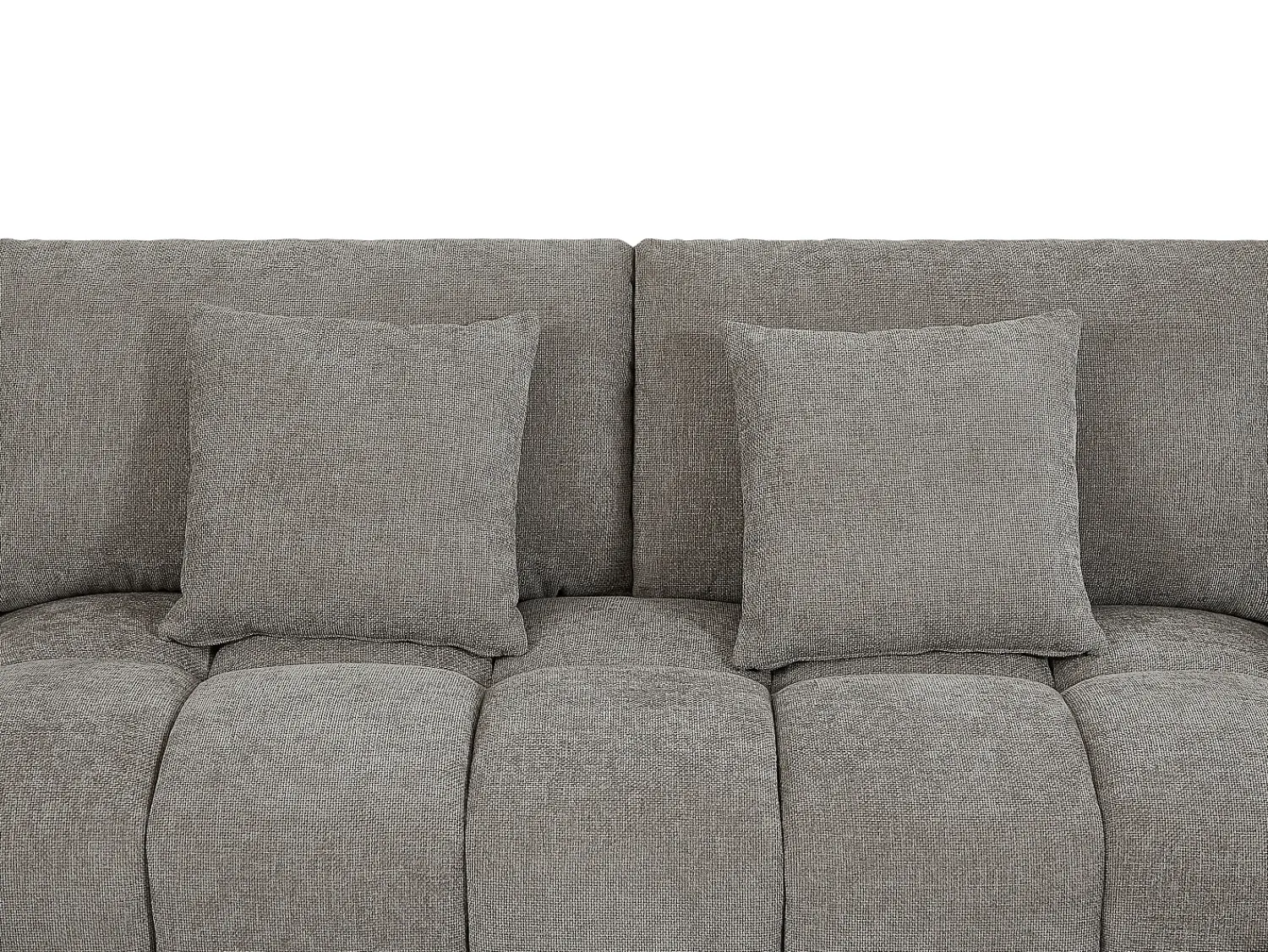 Sofá|Vente-unique Sofá de canto grande tecido cinza efeito acolchoado estilo design BERENIA Cinzento