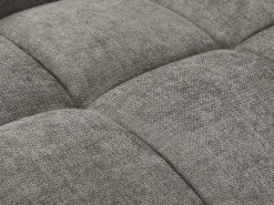 Sofá|Vente-unique Sofá de canto grande tecido cinza efeito acolchoado estilo design BERENIA Cinzento