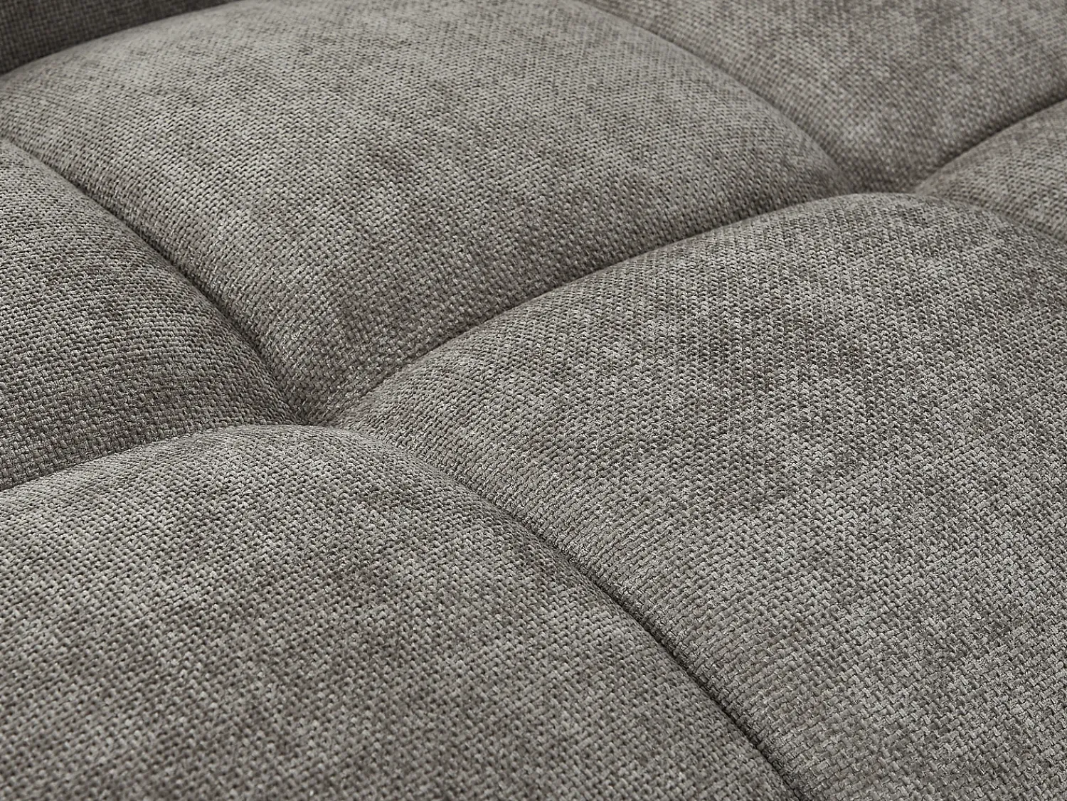 Sofá|Vente-unique Sofá de canto grande tecido cinza efeito acolchoado estilo design BERENIA Cinzento