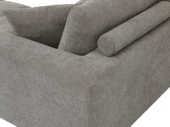 Sofá|Vente-unique Sofá de canto grande tecido cinza efeito acolchoado estilo design BERENIA Cinzento