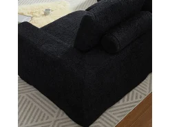 DripeX Sofá de Canto Modular 3 Lugares, com Chaise Longue Curva Reversível, 3 Almofadas e Almofadas Cervicais, Tecido Chenille,^ Sofá