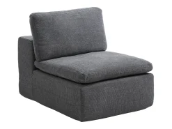 Sofá|Vente-unique Sofá de canto modular com pufe em tecido cinzento antracite CORTOLINE Cinza antracite