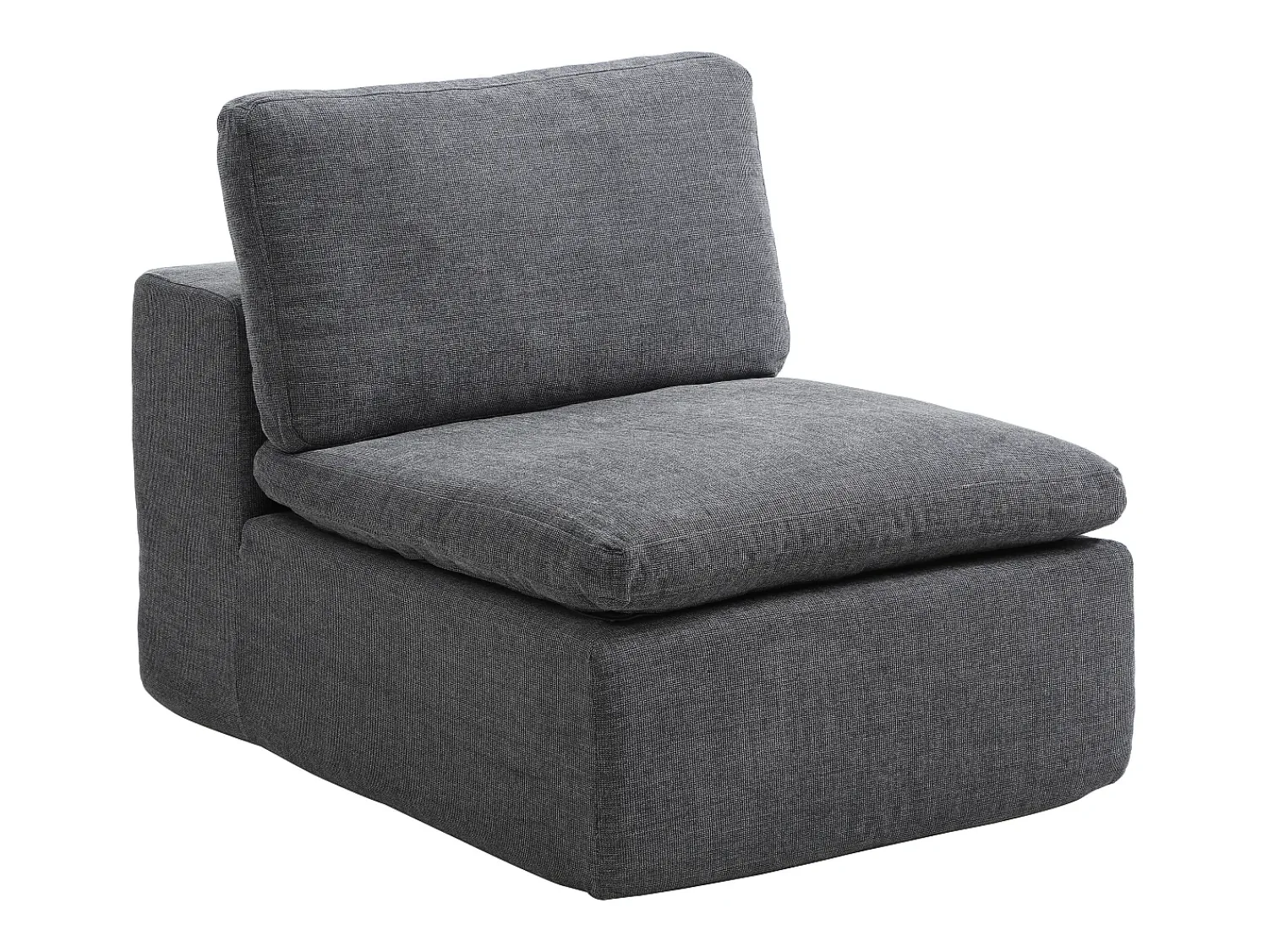 Sofá|Vente-unique Sofá de canto modular com pufe em tecido cinzento antracite CORTOLINE Cinza antracite