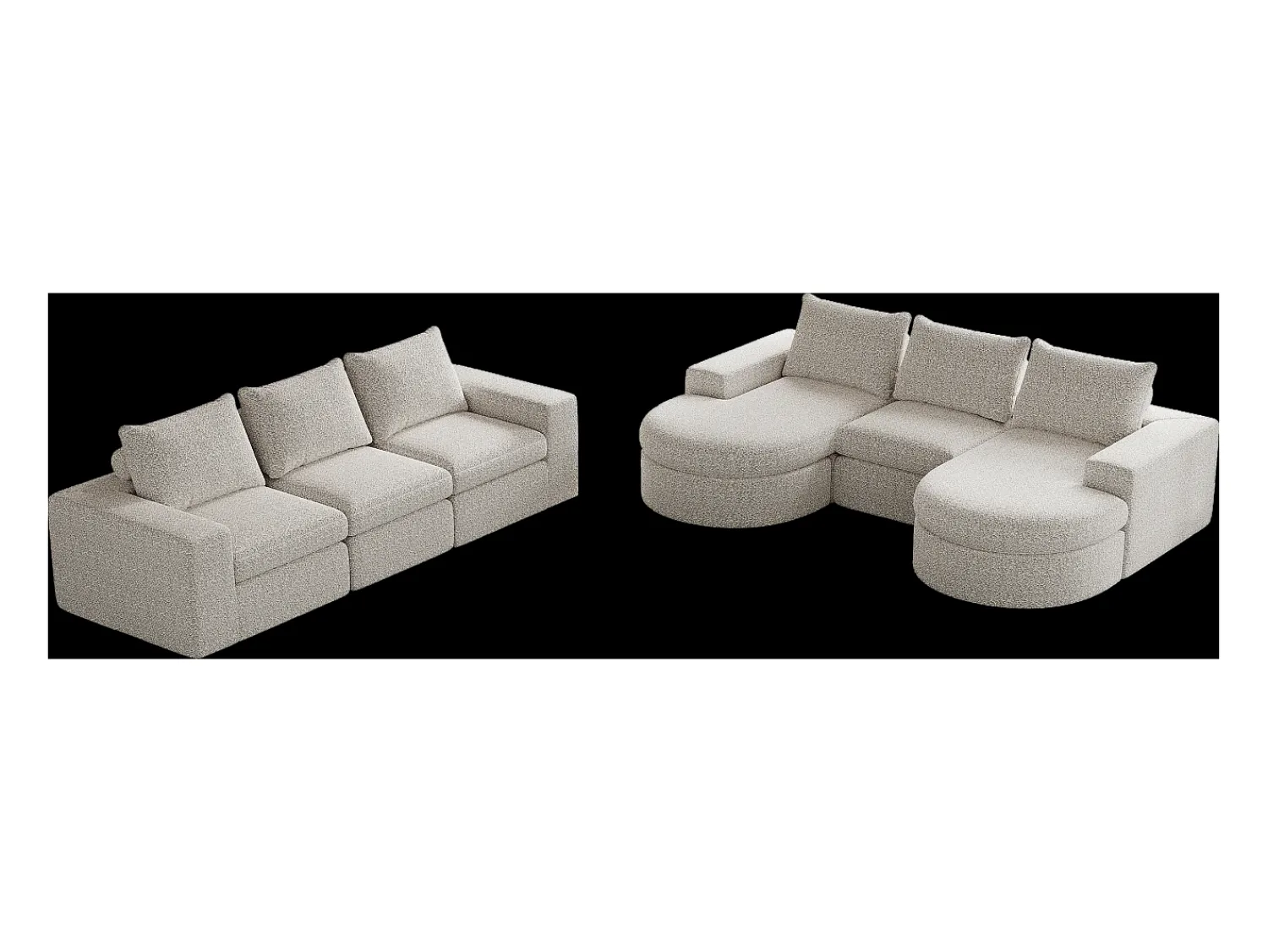Hauss Spole Sofá de canto modular de 6 lugares com chaise longue - Tecido chenille - Não necessita de montagem^ Sofá