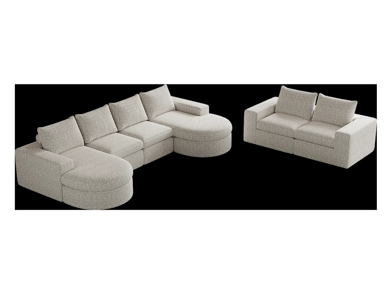 Hauss Spole Sofá de canto modular de 6 lugares com chaise longue - Tecido chenille - Não necessita de montagem^ Sofá