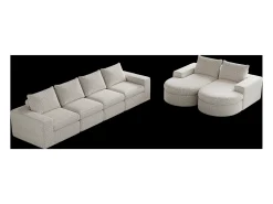 Hauss Spole Sofá de canto modular de 6 lugares com chaise longue - Tecido chenille - Não necessita de montagem^ Sofá