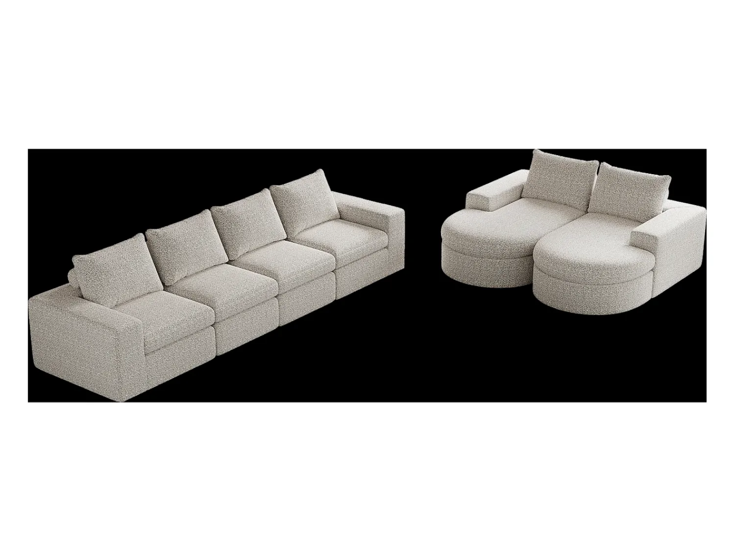 Hauss Spole Sofá de canto modular de 6 lugares com chaise longue - Tecido chenille - Não necessita de montagem^ Sofá
