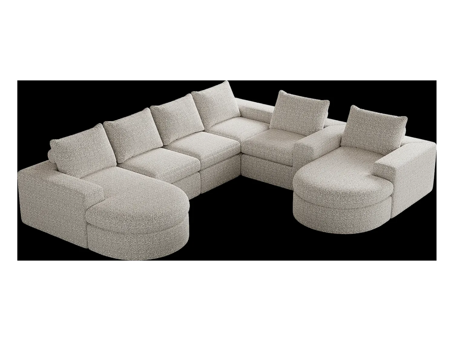 Hauss Spole Sofá de canto modular de 6 lugares com chaise longue - Tecido chenille - Não necessita de montagem^ Sofá