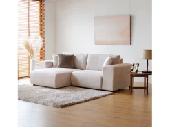 Concept-Usine Sofá de canto modular em veludo cotelê 3 lugares - Confortável e elegante^ Sofá