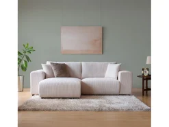 Concept-Usine Sofá de canto modular em veludo cotelê 3 lugares - Confortável e elegante^ Sofá