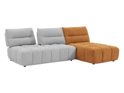 Sofá|Vente-unique Sofá de canto modular encosto função avança-recua tecido cinza-claro e terracota APOLIU Cinzento claro / Terracota