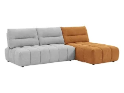Sofá|Vente-unique Sofá de canto modular encosto função avança-recua tecido cinza-claro e terracota APOLIU Cinzento claro / Terracota