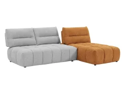 Sofá|Vente-unique Sofá de canto modular encosto função avança-recua tecido cinza-claro e terracota APOLIU Cinzento claro / Terracota
