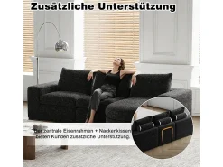 Best DripeX Sofá de Canto Modular Reversível 6 Lugares, com 6 Almofadas e Almofadas Cervicais, Tecido Chenille, Sala de Estar DIY, Preto