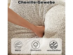 Sofá*DripeX Sofá de Canto Modular Reversível 6 Lugares, com 6 Almofadas e Almofadas Cervicais, Tecido Chenille, Sala de Estar DIY, Bege