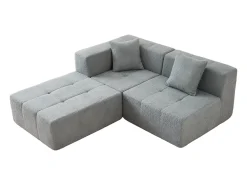 DripeX Sofá de canto modular tecido - pufe e 2 travesseiros - - 270x100x60cm^ Sofá