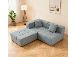 DripeX Sofá de canto modular tecido - pufe e 2 travesseiros - - 270x100x60cm^ Sofá