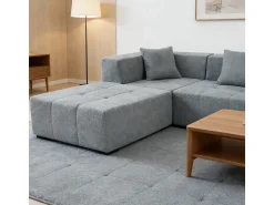 DripeX Sofá de canto modular tecido - pufe e 2 travesseiros - - 270x100x60cm^ Sofá