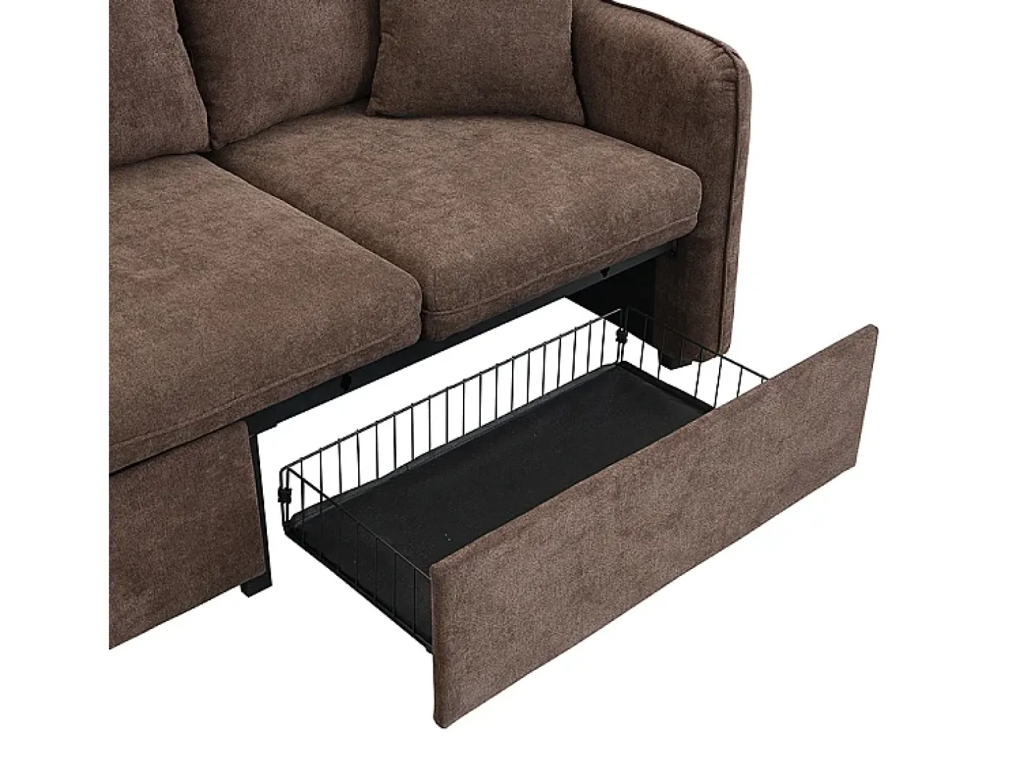 Sofá*ModernLuxe Sofá de canto multifuncional em U - 3 lugares - com função de armazenamento - com gavetas - marrom Castanho