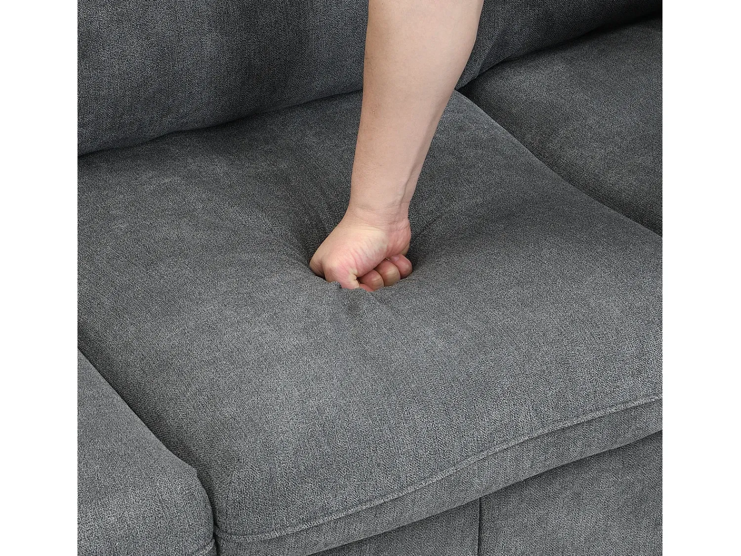 Sofá|ModernLuxe Sofá de canto multifuncional em U - 3 lugares - com função de armazenamento - com gavetas - cinza Cinzento