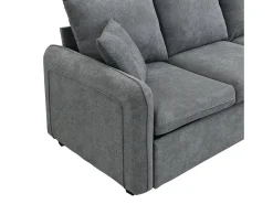 Sofá|ModernLuxe Sofá de canto multifuncional em U - 3 lugares - com função de armazenamento - com gavetas - cinza Cinzento