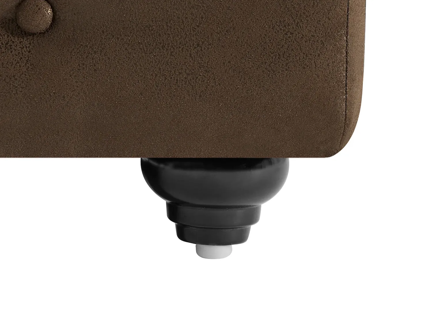 Vente-unique Sofá de canto panorâmico e pufe microfibra aspeto couro envelhecido CHESTERFIELD^ Sofá