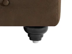 Vente-unique Sofá de canto panorâmico microfibra aspeto couro envelhecido CHESTERFIELD^ Sofá