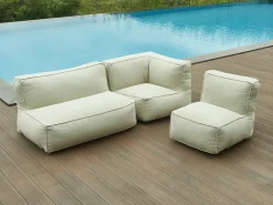 Poltrona|MYLIA Sofá de canto para jardim em tecido bouclé - - NOUMARA de Bege
