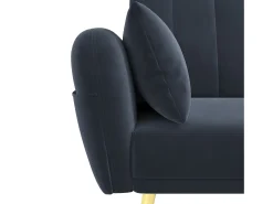 Sofá* Sofá de canto - Sofá de 3 lugares com encosto ajustável em 3 posições e bolsos laterais - veludo Preto