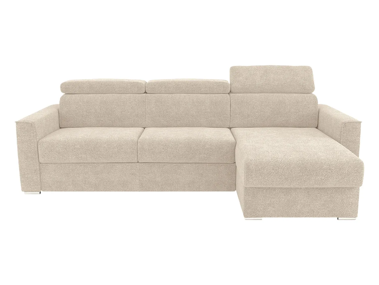 Sofá*Vente-unique Sofá de canto reversível abertura rápida conversível abertura rápida em tecido - Cama 160 cm - Colchão 18 cm VIZIR Bege