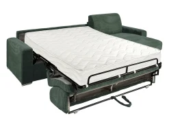 Sofá|Vente-unique Sofá de canto reversível convertível abertura rápida veludo canelado verde 160 cm 22 cm CALITO Verde pinho