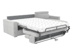 Sofá|Vente-unique Sofá de canto reversível conversível abertura rápida em tecido cinza claro - Cama 160 cm VIZIR Cinzento claro