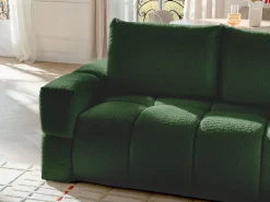 Sofá|Vente-unique Sofá de canto reversível conversível em tecido bouclette ISSORO Verde