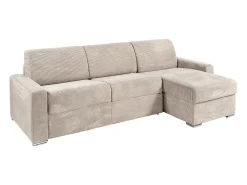 Vente-unique Sofá de canto reversível convertível abertura rápida veludo canelado 160 cm - 14 cm CALITO^ Sofá