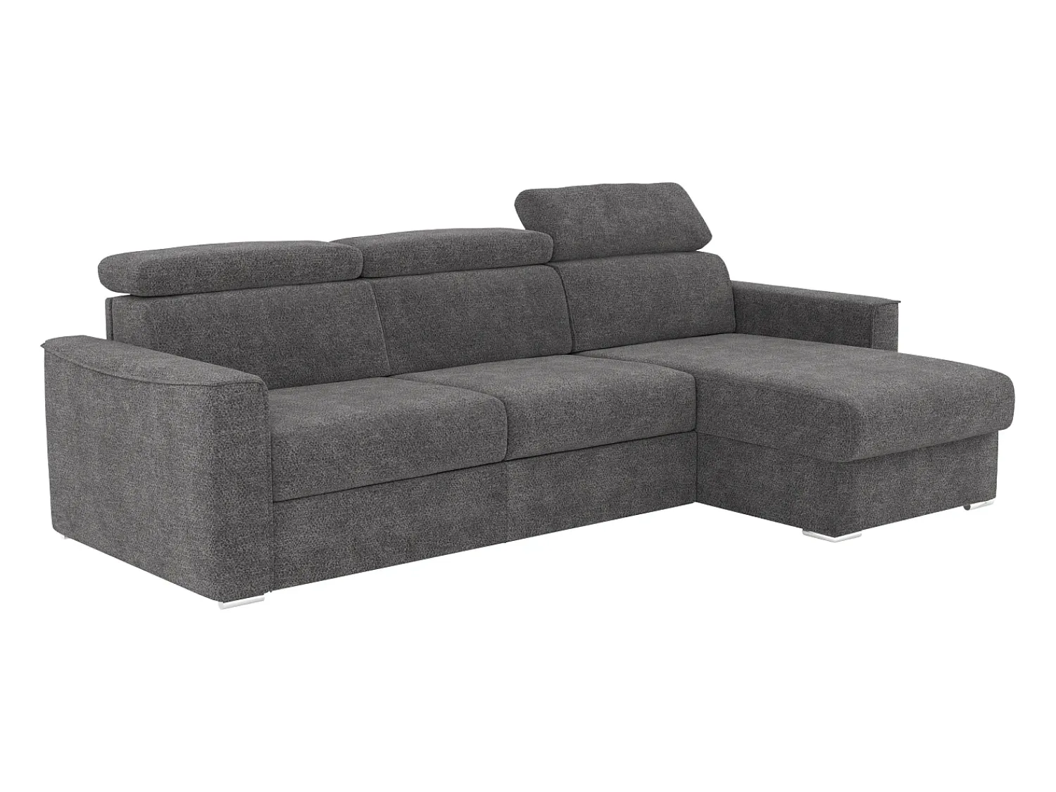 Vente-unique Sofá de canto reversível convertível abertura rápida em tecido cinza - Área de dormir 160 cm VIZIR^ Sofá