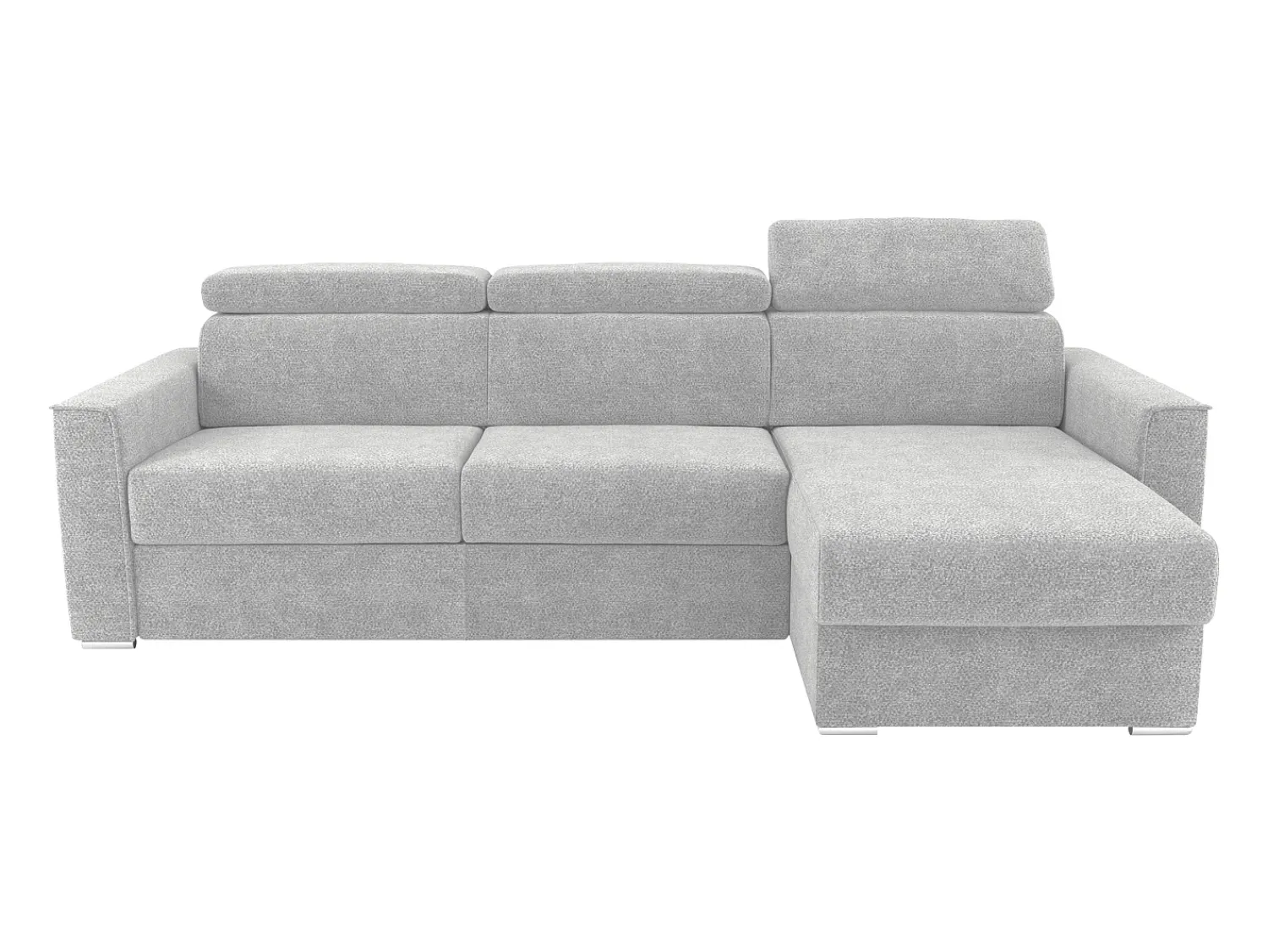 Vente-unique Sofá de canto reversível conversível abertura rápida em tecido cinza claro - Cama 140 cm VIZIR^ Sofá
