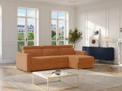 Vente-unique Sofá de canto reversível conversível abertura rápida em tecido - Área de dormir 140 cm VIZIR^ Sofá